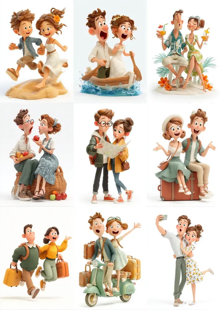 Cute Honeymoon Couple Clipart