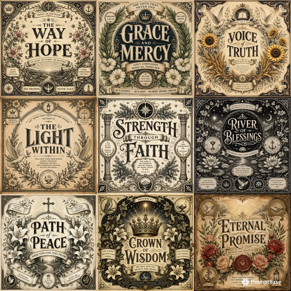 Sacred Vintage Typography Art