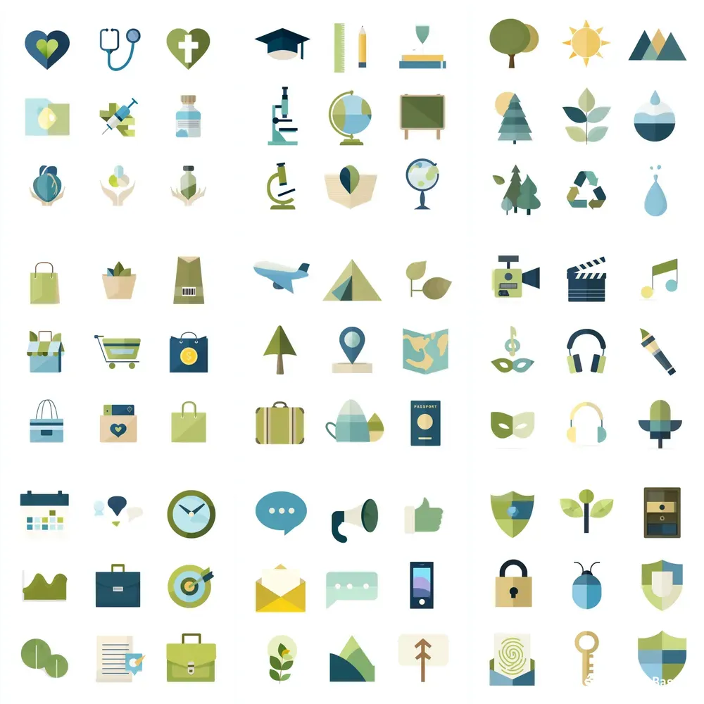 Eco Friendly Icon Set Clipart Logos