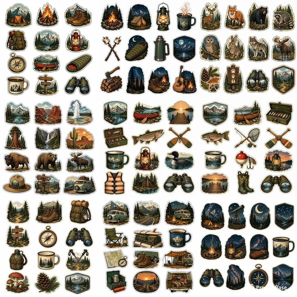 Camping Outdoors Sticker Sheets