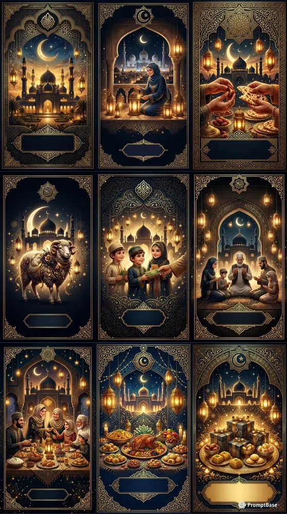 Luxury Eid Islamic Greeting Cards Gemi