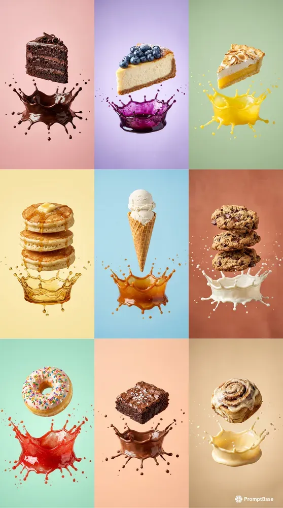 Pastel Dessert Splash Product Photos