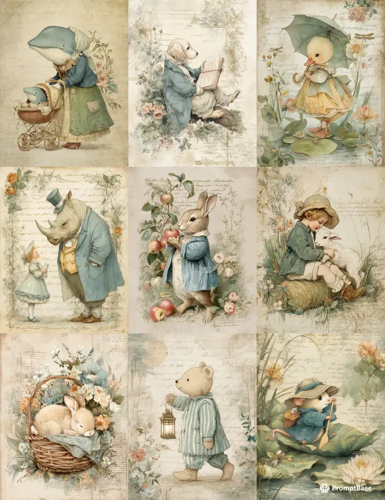 Storybook Kids Illustrations Junk Journals
