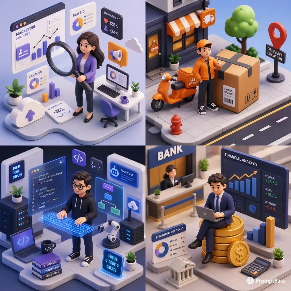 Modern Business 3D UI Character Assets