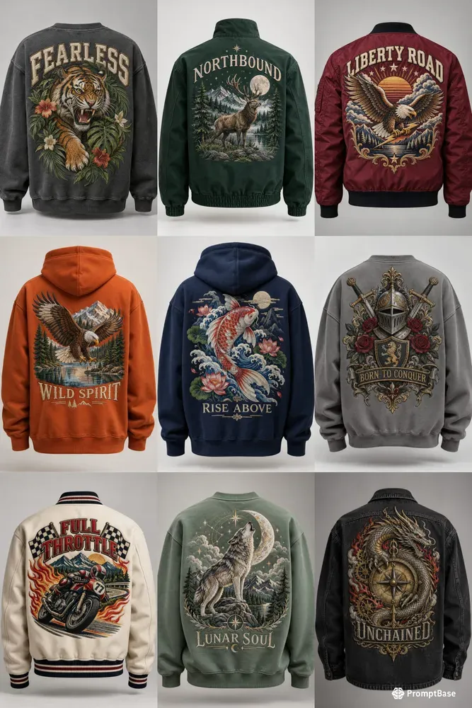Premium Embroidered Back Designs