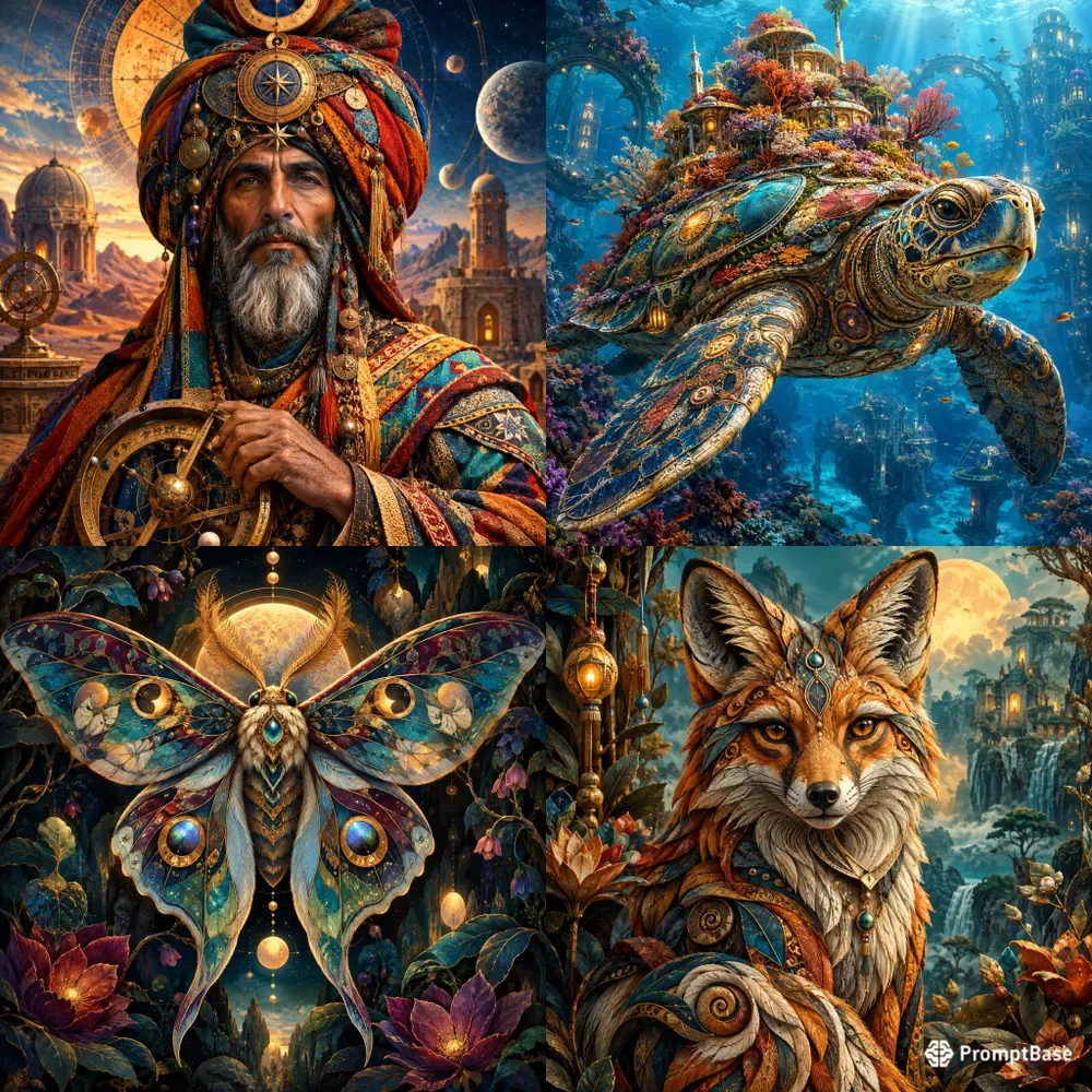 Ornate Folk Surreal Portraits