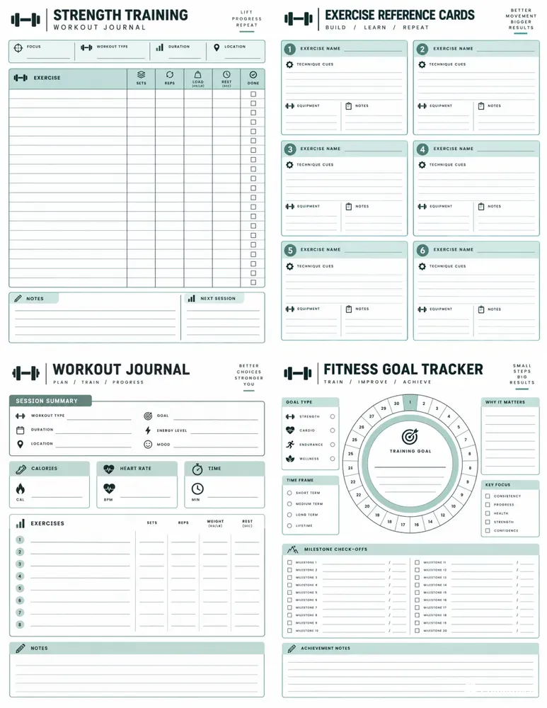 Fitness Workout Journal Templates
