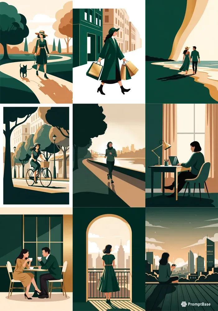 Modern Minimal Vector Lifestyle Scenes