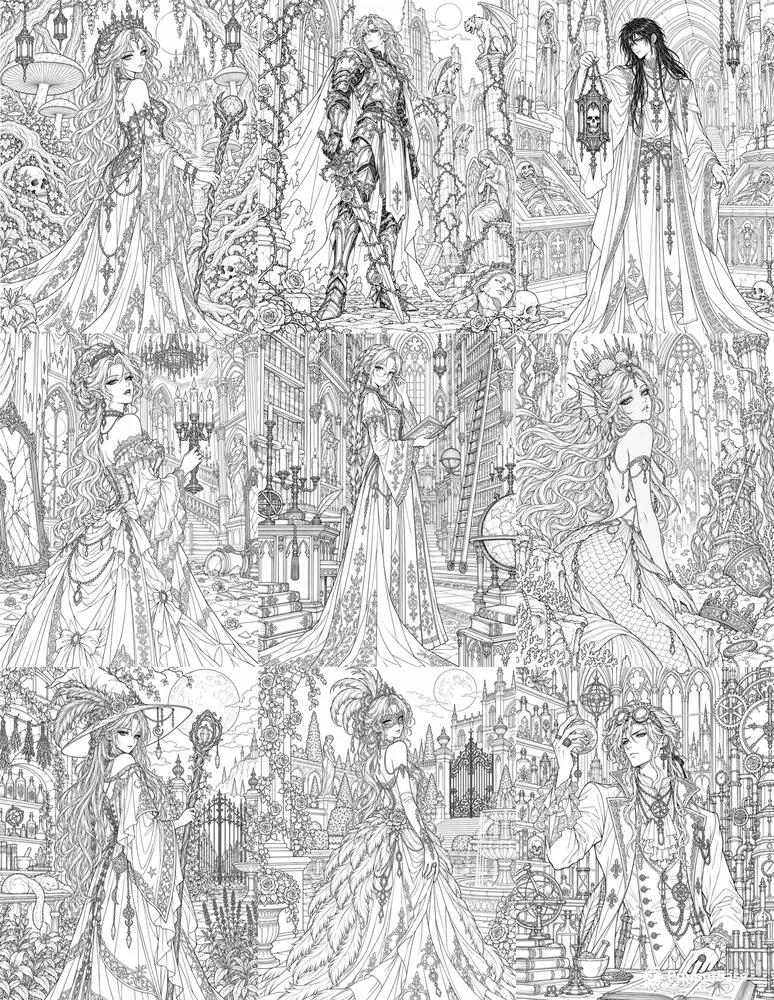 Dark Fantasy Anime Coloring Pages