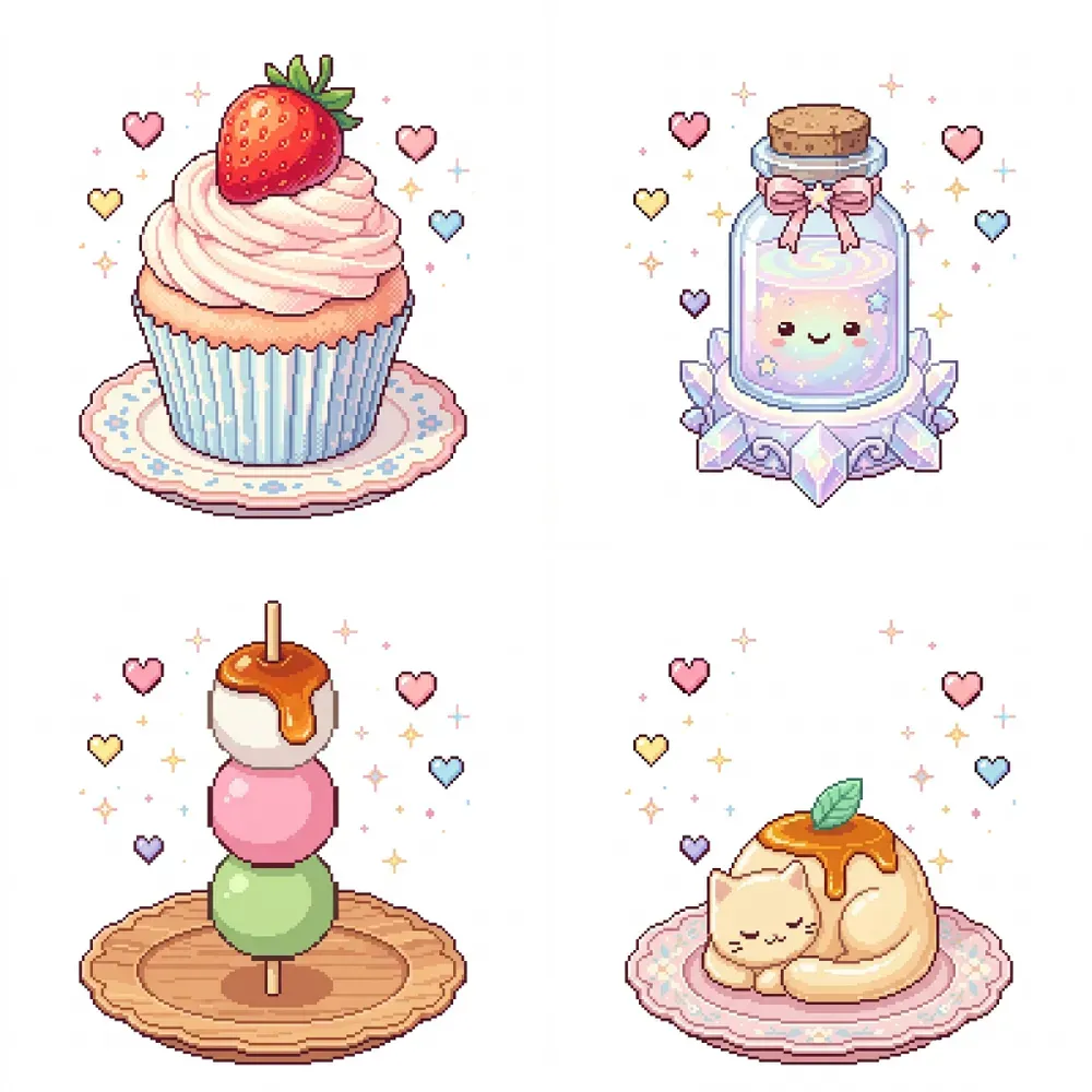 Kawaii Pastel Pixel Art Sprite Generator