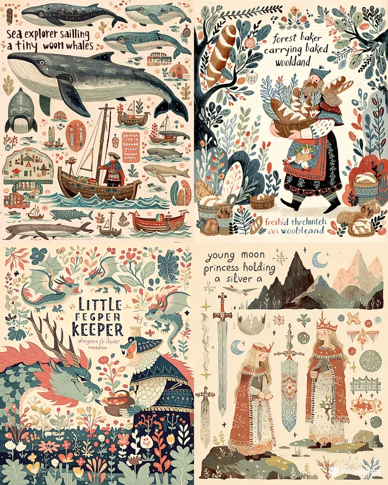 Scandinavian Folk Storybook Art