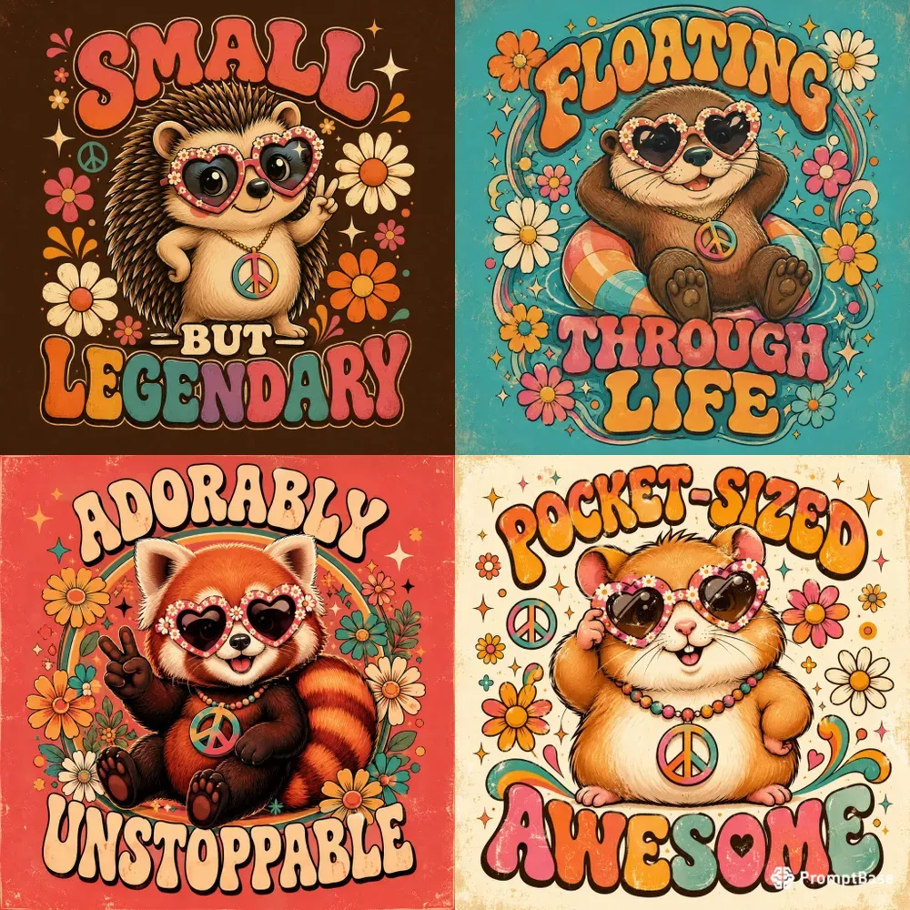 Retro Cute Character Posters