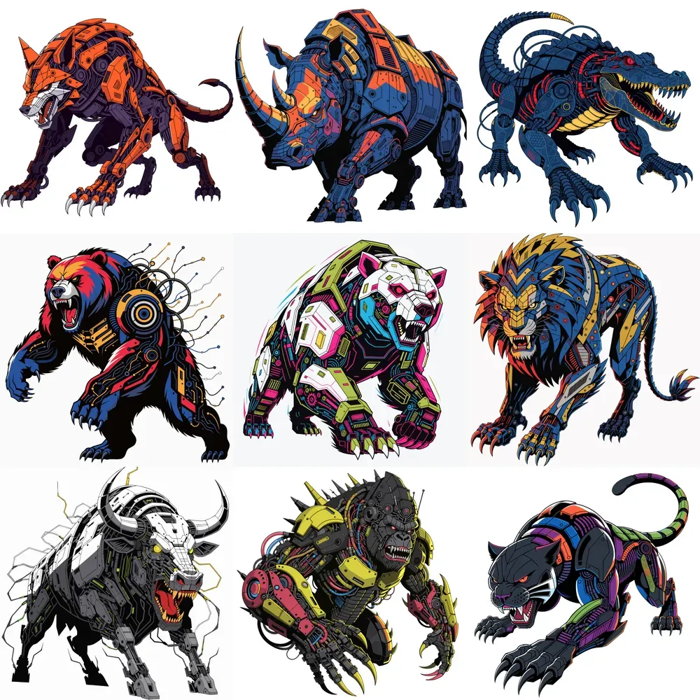 Cybernetic Mecha Animals Vector Art