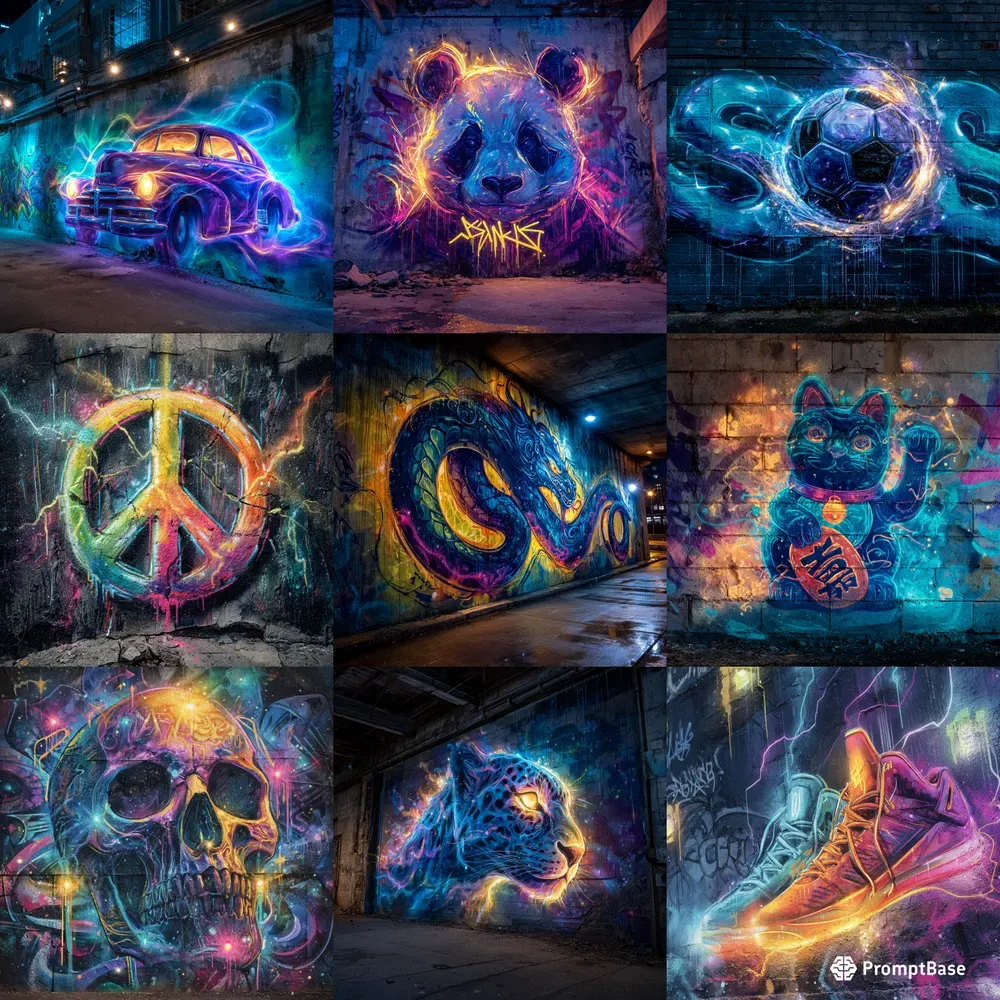 Neon Serpent Spirit Dynamic Graffitis
