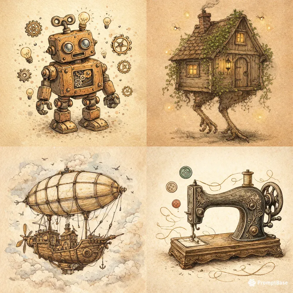 Whimsical Vintage Storybook Art