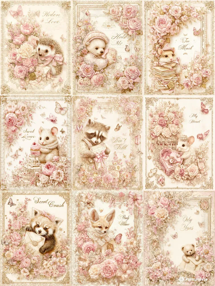 Romantic Pink Floral Greeting Cards