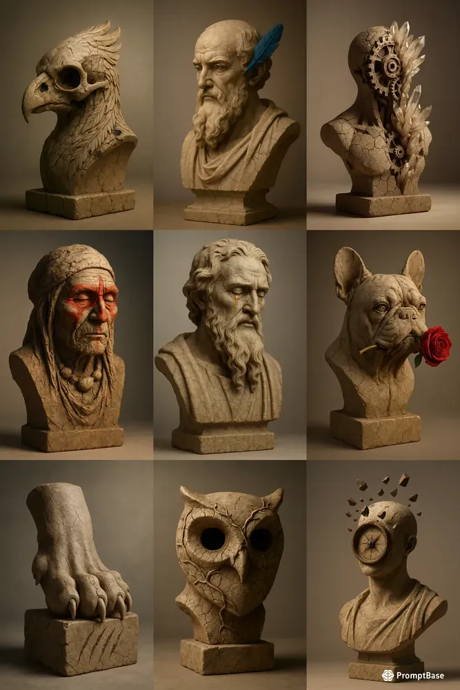 Cracked Stone Sculptures