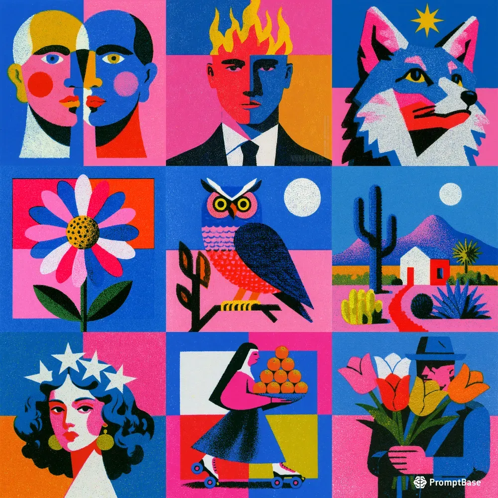 Grainy Folk Poster Graphics