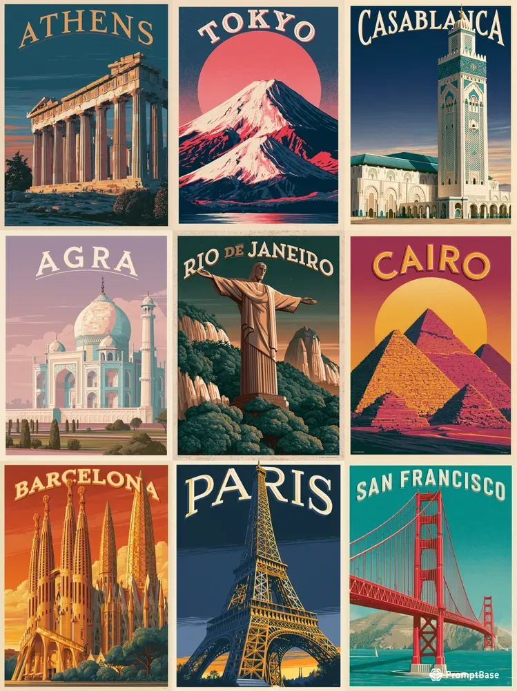 Retro 1950s Travel Posters