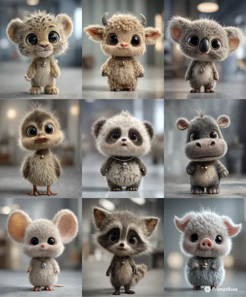 Goofyeyed Chibi Animal Characters