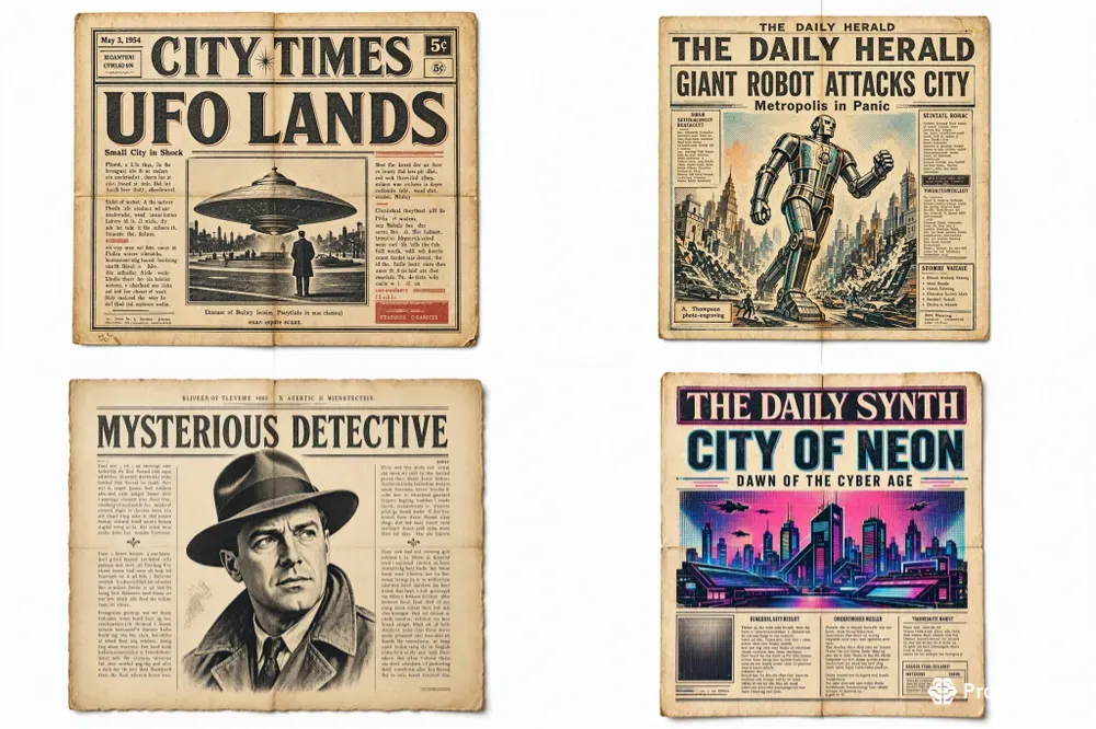 Retro Newspaper Conspiracy Poster Art