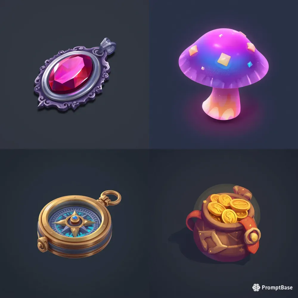 3D Fantasy Game Potion Icons