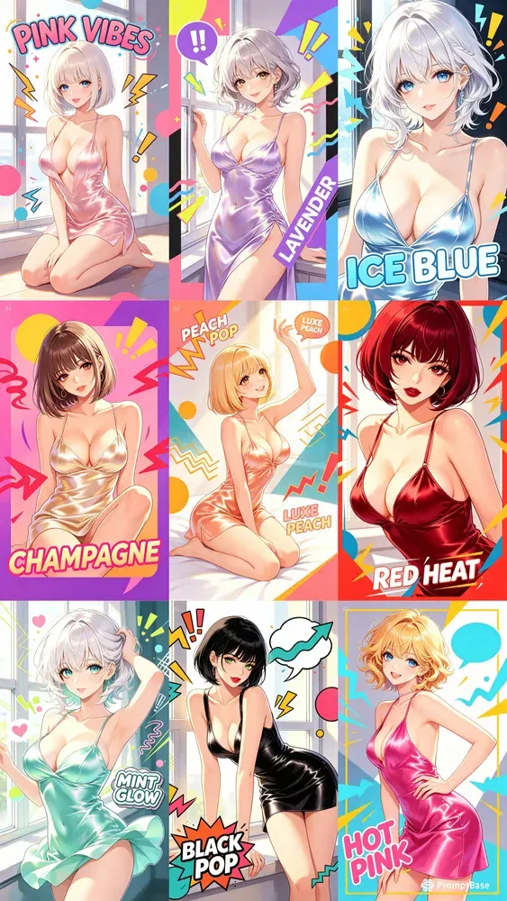 Vibrant Satin Slip Instagrams