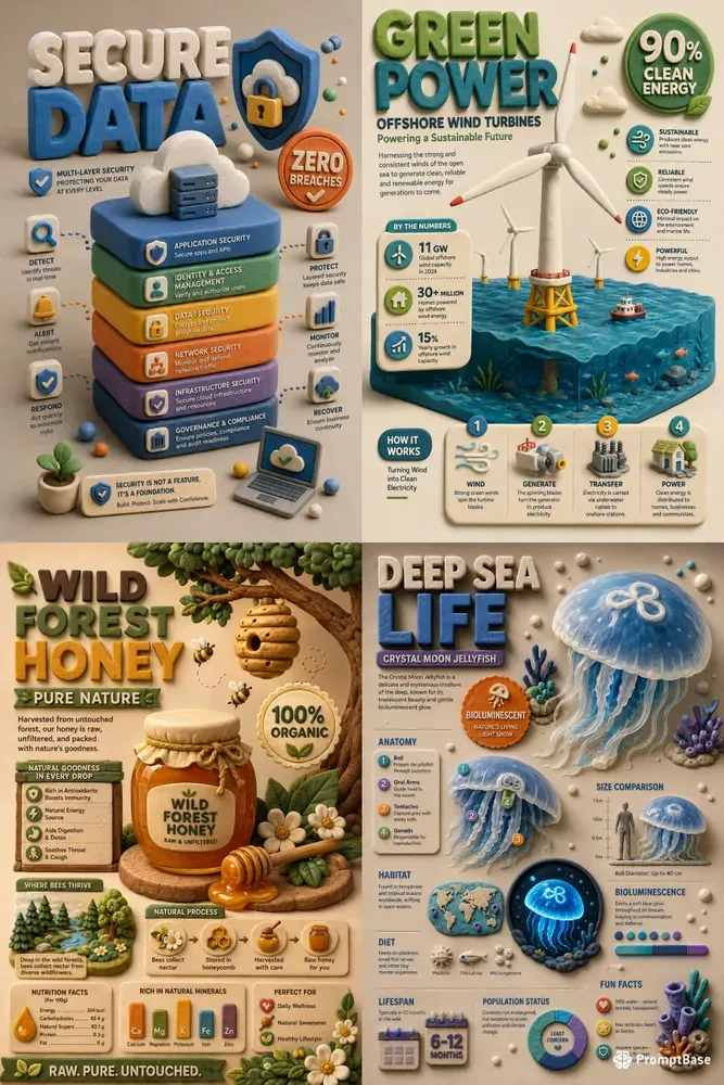 Vibrant 3D Clay Isometric Infographics