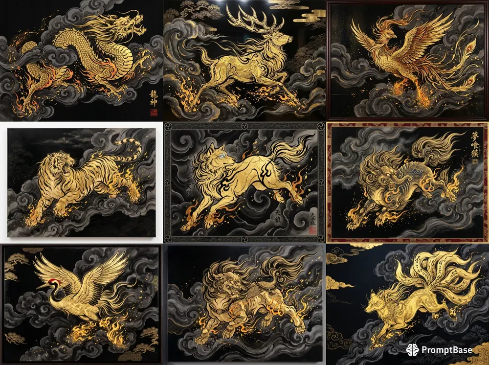 Neotraditional Gold Leaf Art