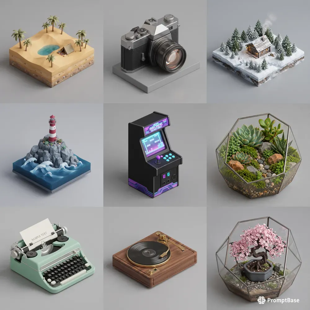Isometric 3D Mini Worlds Objects