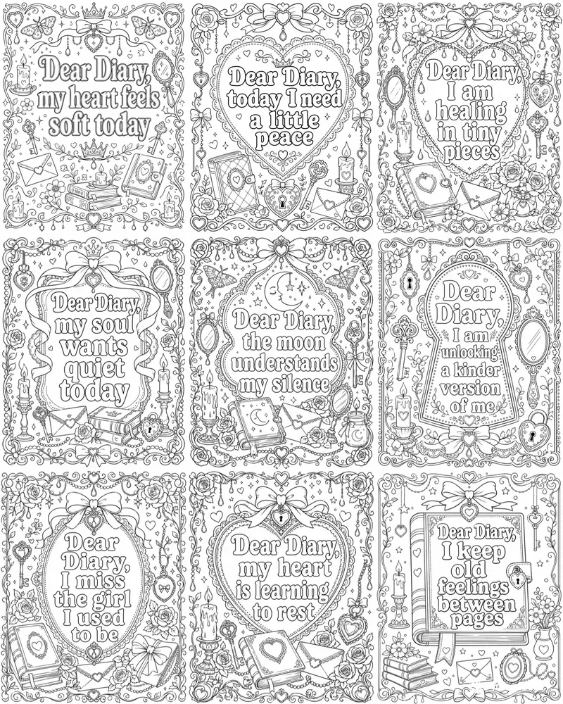 My Diary Coloring Book Pages For Girls