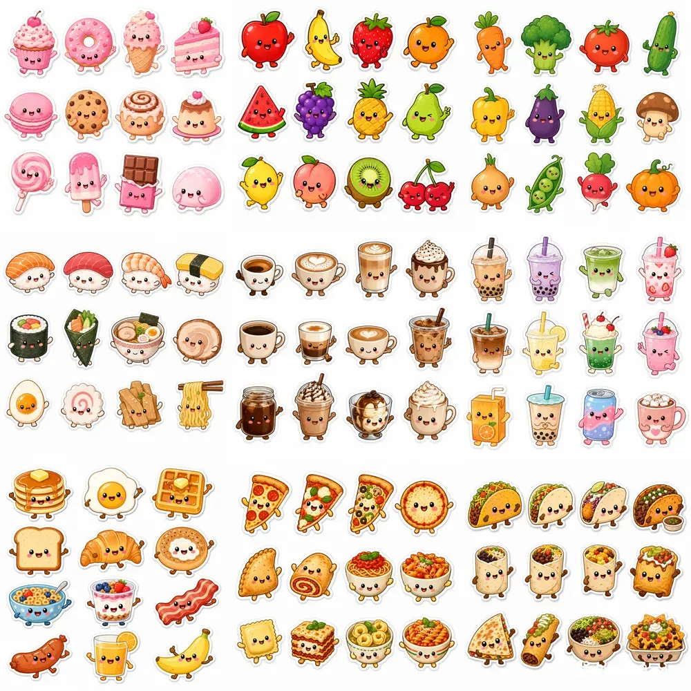 Cute Food Character Stickers