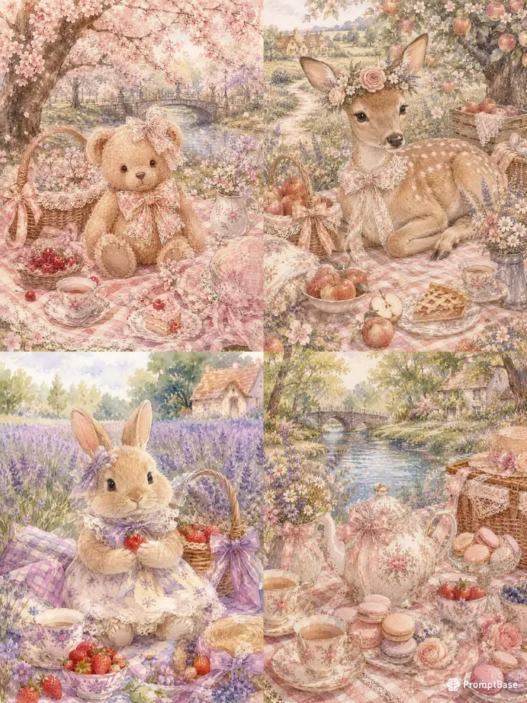 Coquette Picnic Watercolors