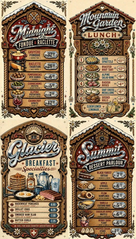 Alpine Chrome Menu Boards