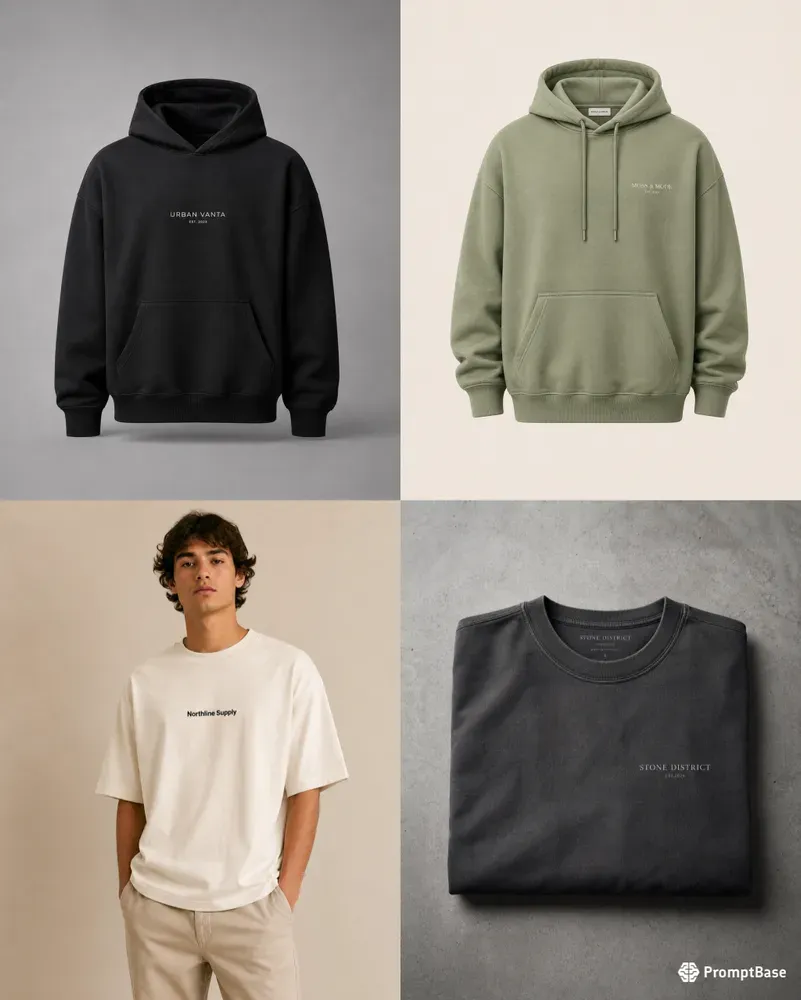 Oversized Tshirt And Hoodie Mockups