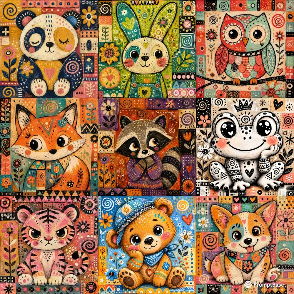 Whimsical Folk Art Animals