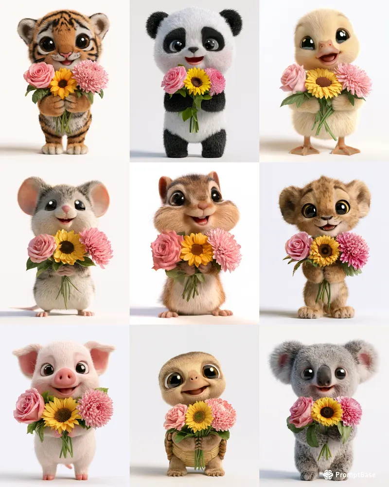 Cute 3D Animal Flowers