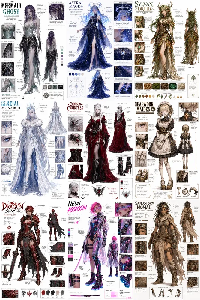 Anime Character Concept Sheets