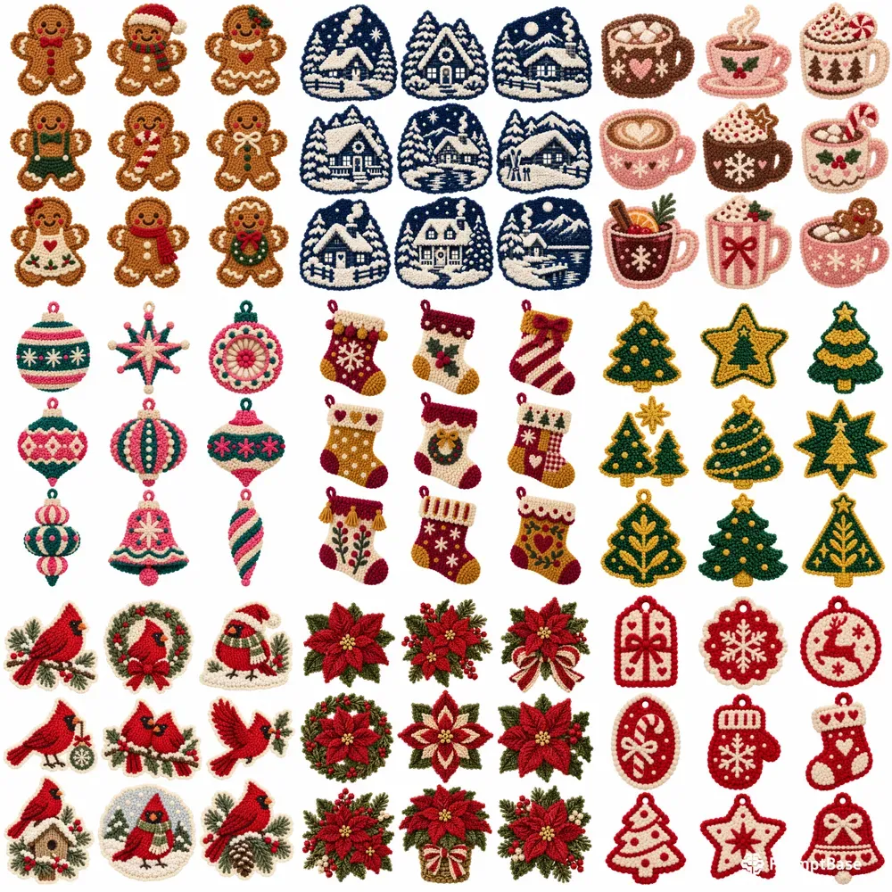 Christmas Punch Needle Art Sets