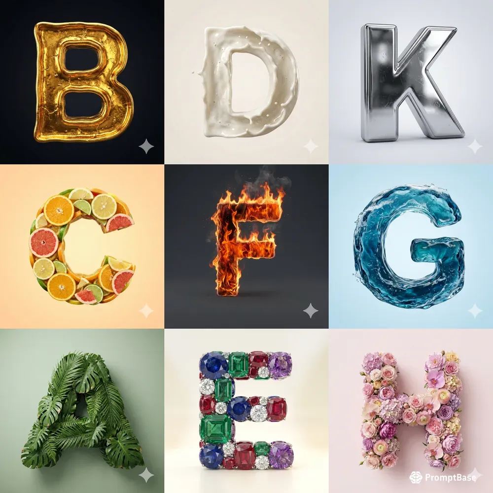 Luxury 3D Material Letter Art