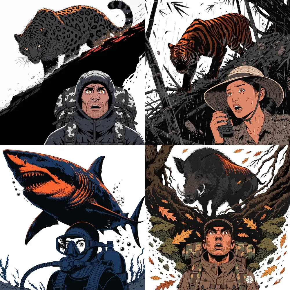 Cinematic Wildlife Explorer Vector Art