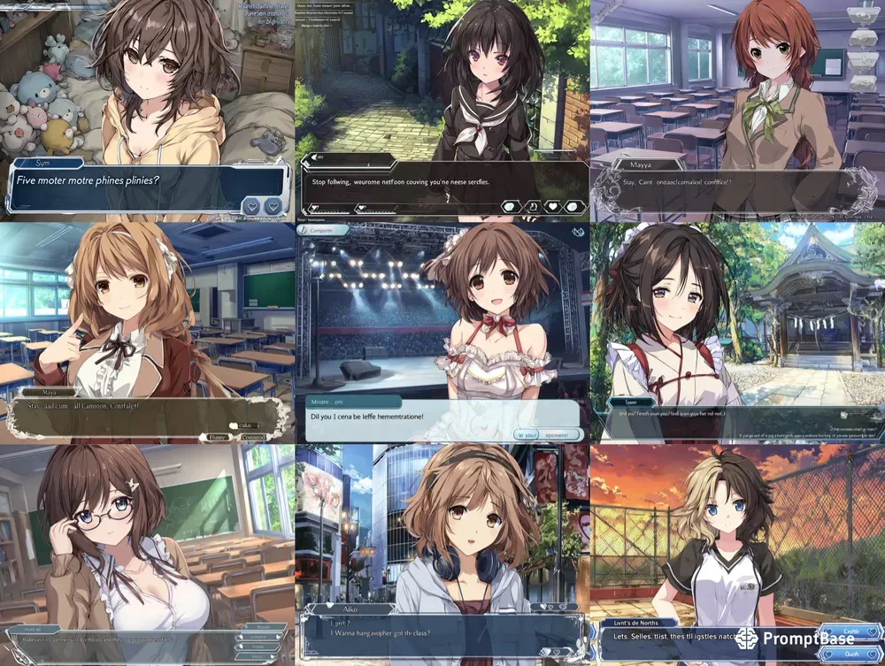 Japanese Visual Novel Game Dialogue