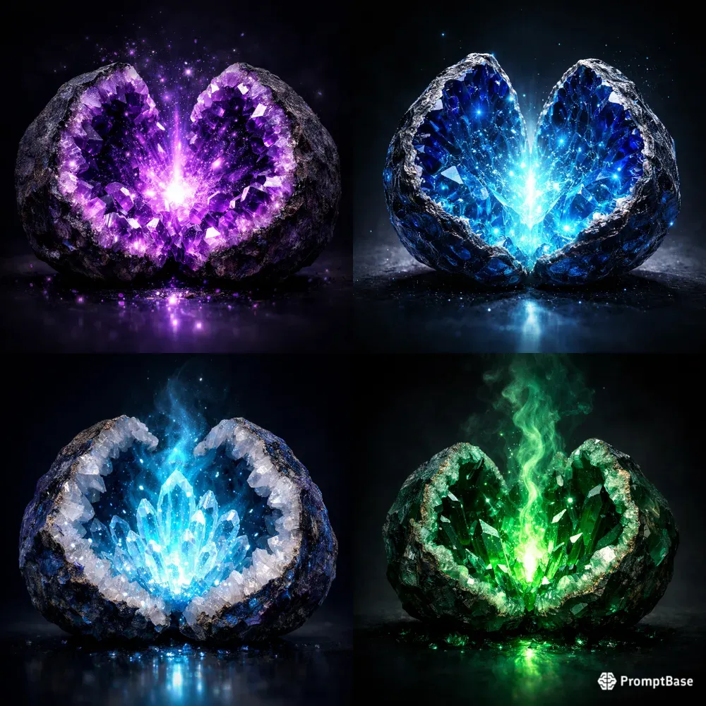 Glowing Crystal Geodes
