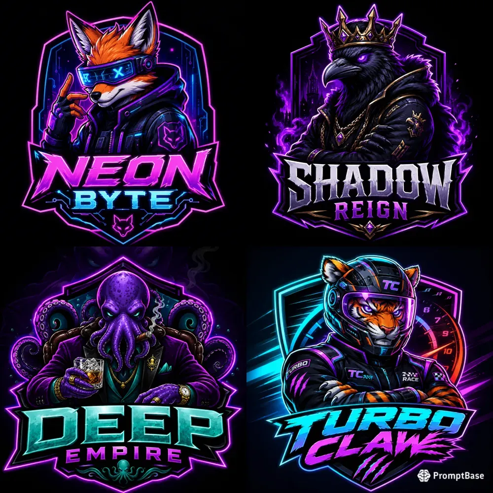 Premium Neon Character Logos