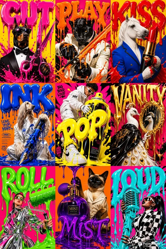 Glossy Pop Art Fluidity Art