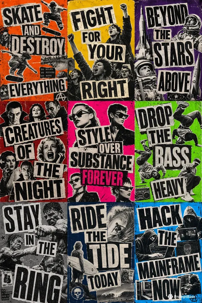 Punk Zine Ransom Note Posters