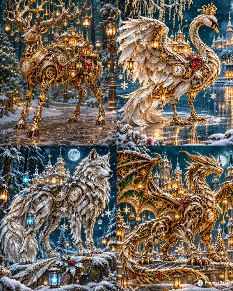 Christmas Steampunk Clockwork Animals
