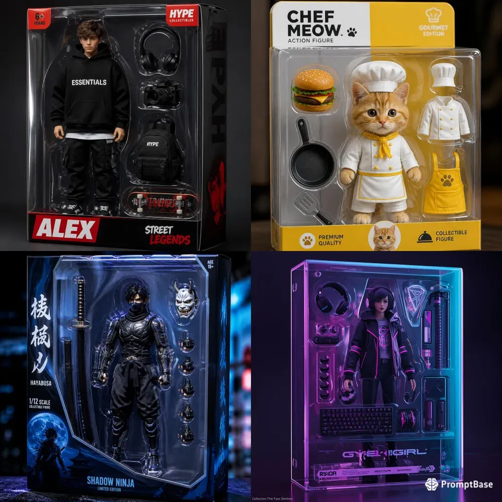 Viral Action Figure Packaging Generator