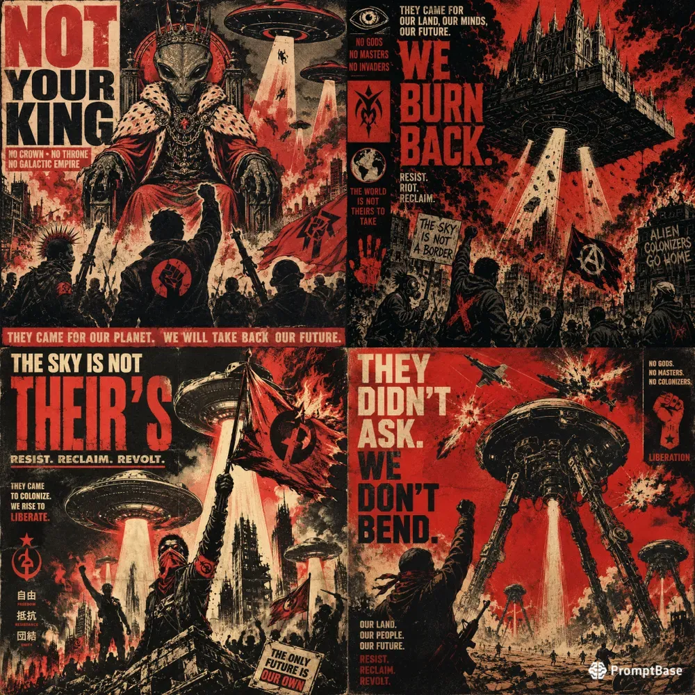 Retro Alien Propaganda Posters
