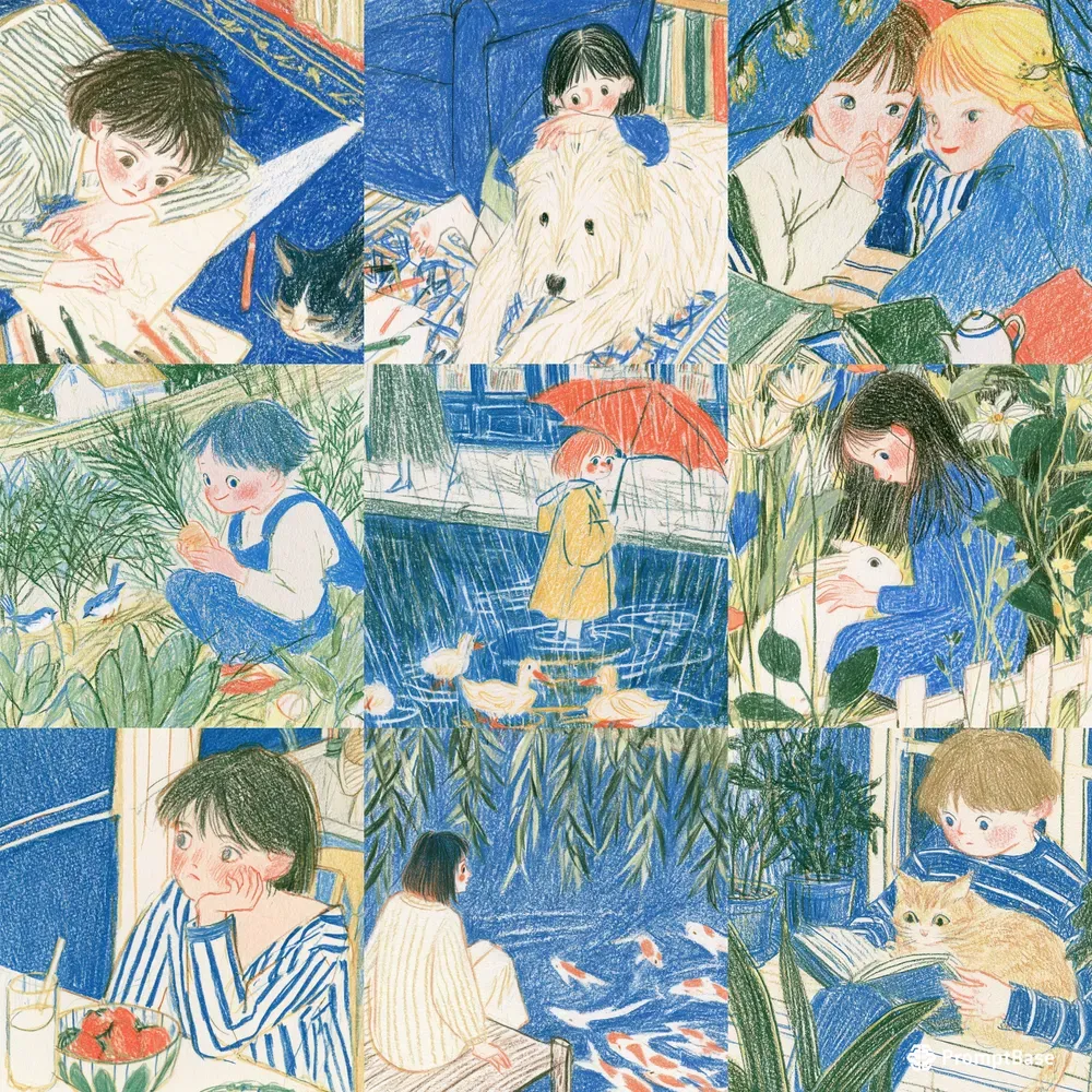 Cozy Colored Pencil Storybook Art